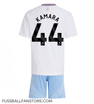Aston Villa Boubacar Kamara #44 Replik Auswärtstrikot Kinder 2024-25 Kurzarm (+ Kurze Hosen)